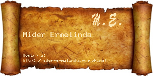 Mider Ermelinda névjegykártya